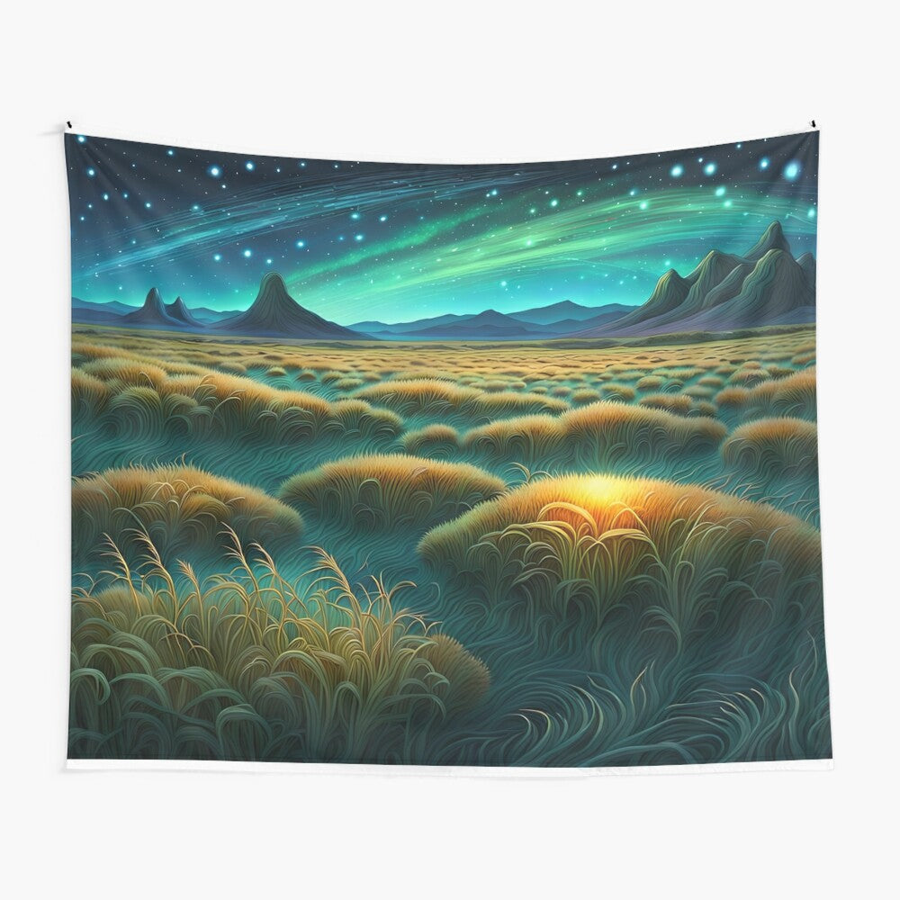 Starlit Grassland Tapestry